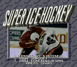 Super Ice Hockey (Europe) Title Screen